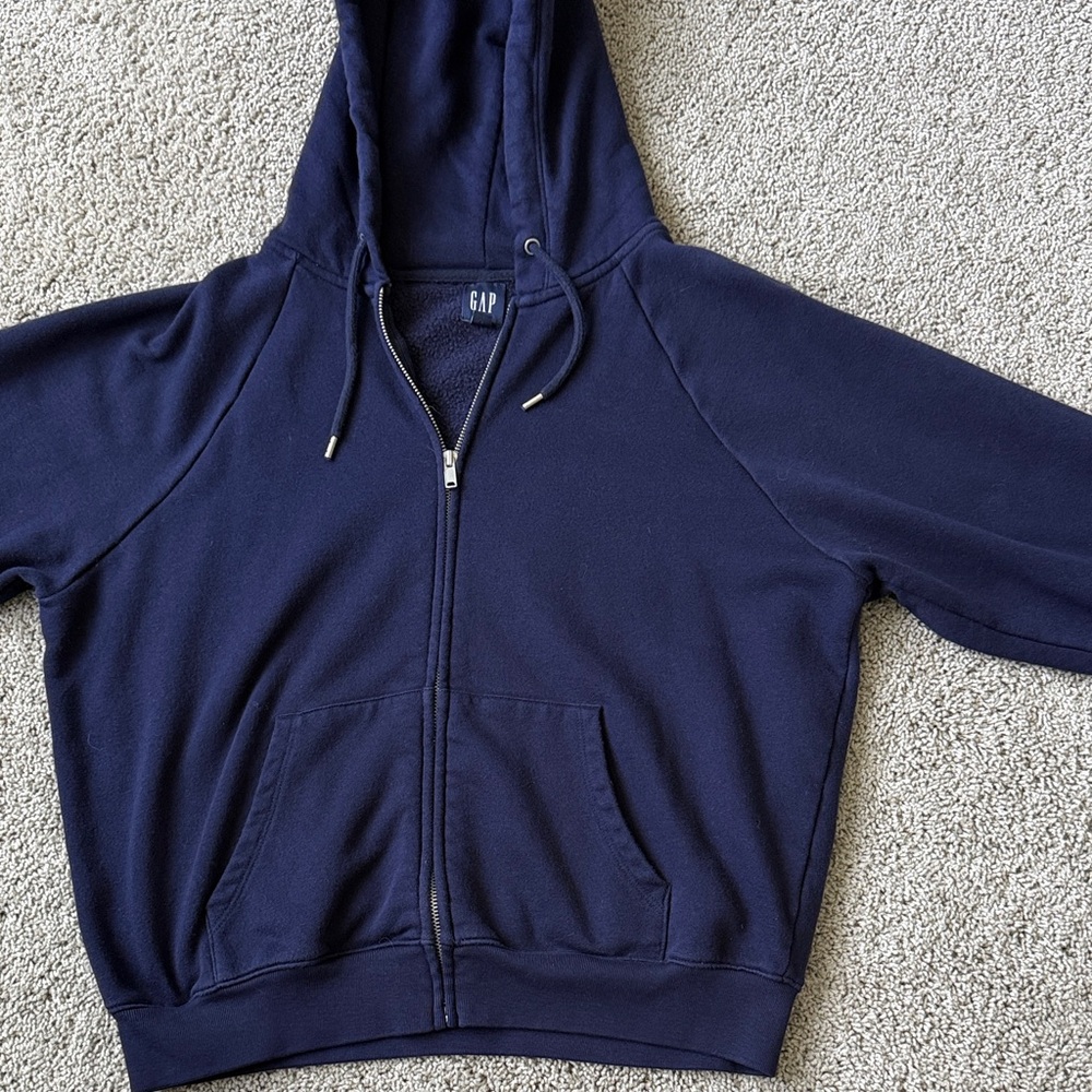 GAP Dark Blue Full-Zip Hoodie with Hood